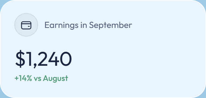 Earnings stat card