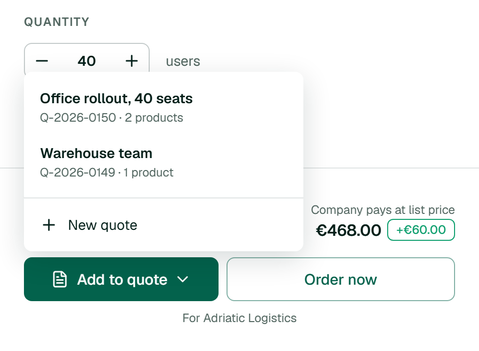Detail: choosing a quote